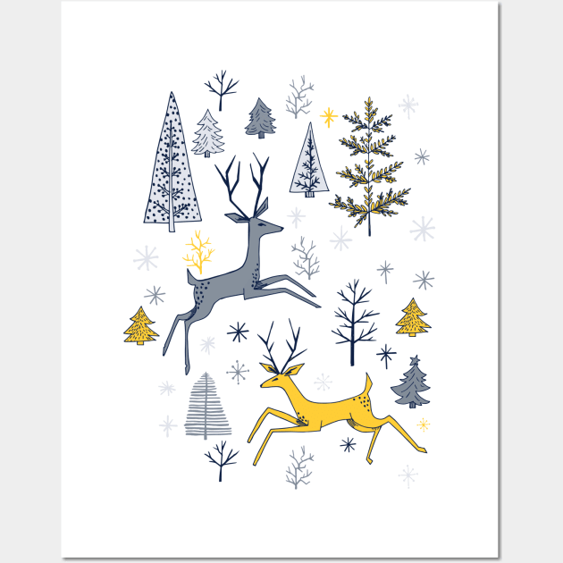 Cute Cartoon Reindeer Wall Art by SWON Design